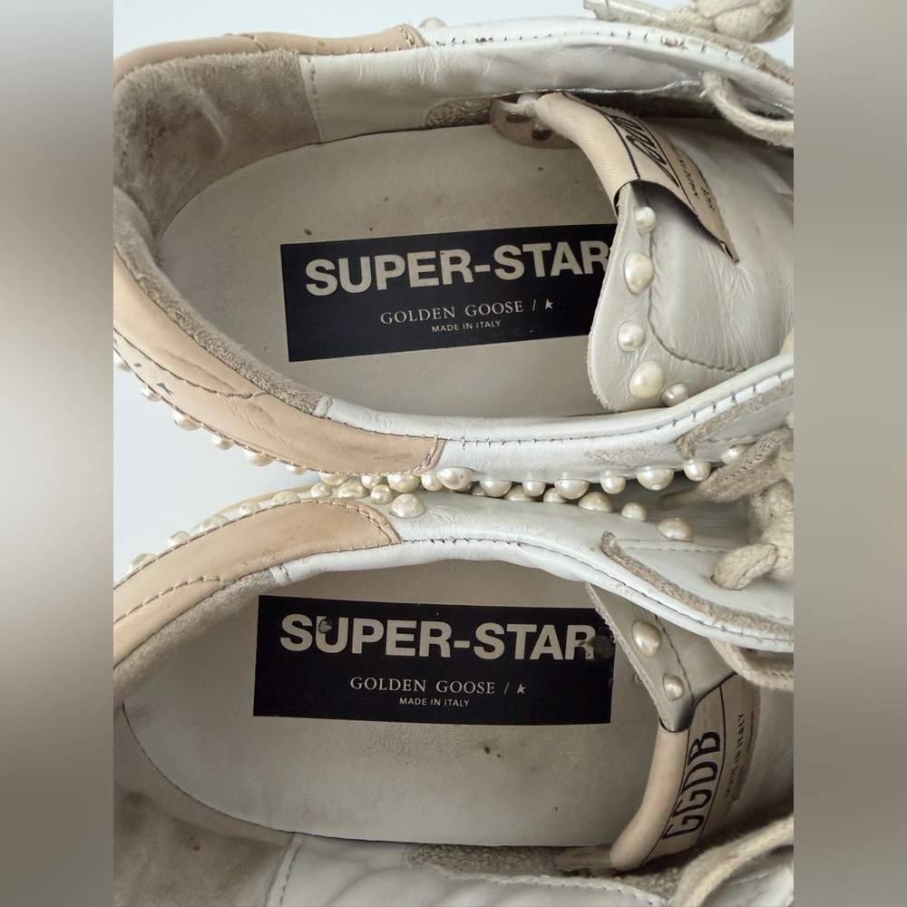 Golden Goose Superstar Pearly Low-Top Sneakers, Size 38 - Picture 10 of 13